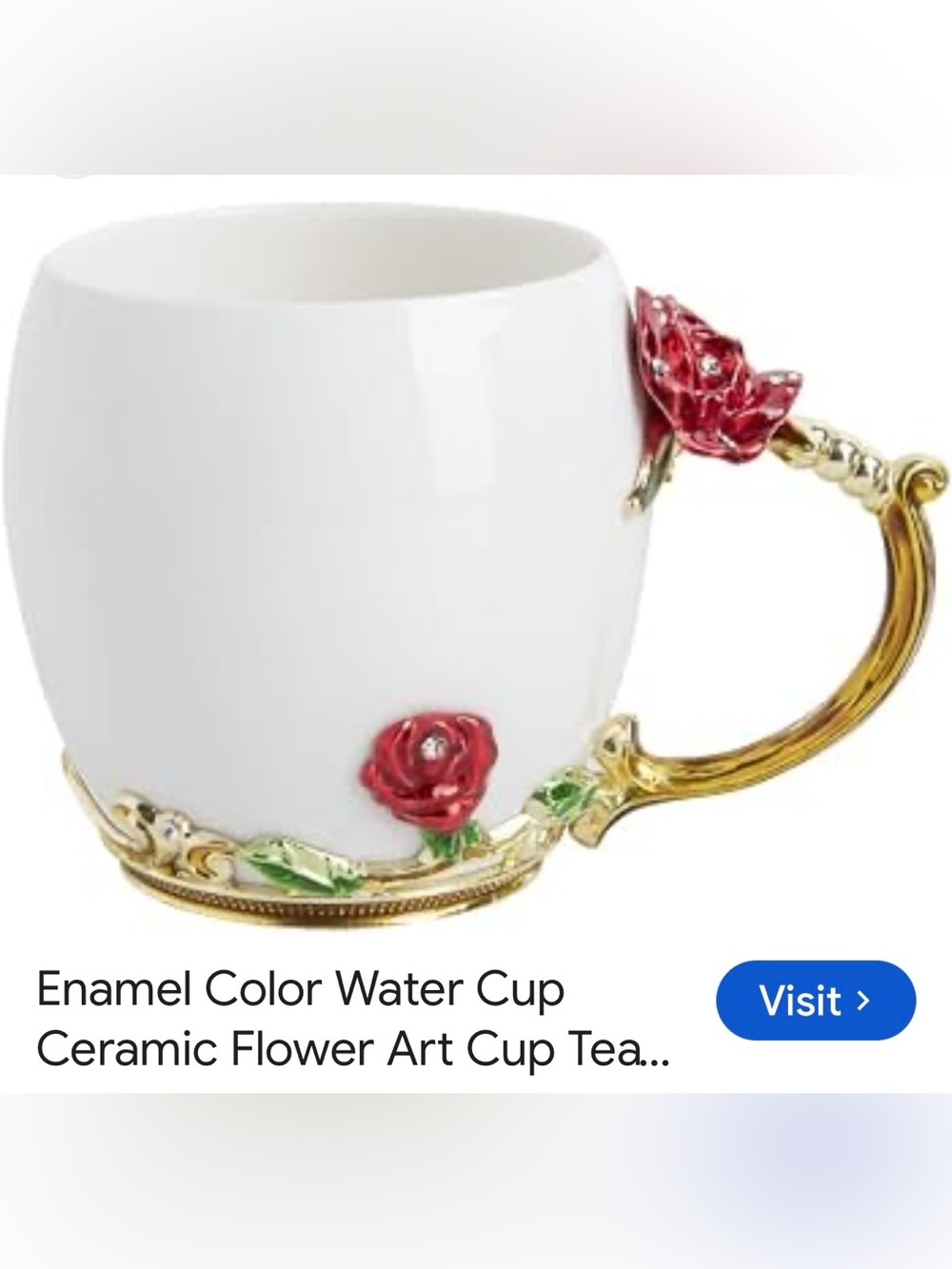 #3375**Porcelain Coffee Mug with WHT Horse Design - White